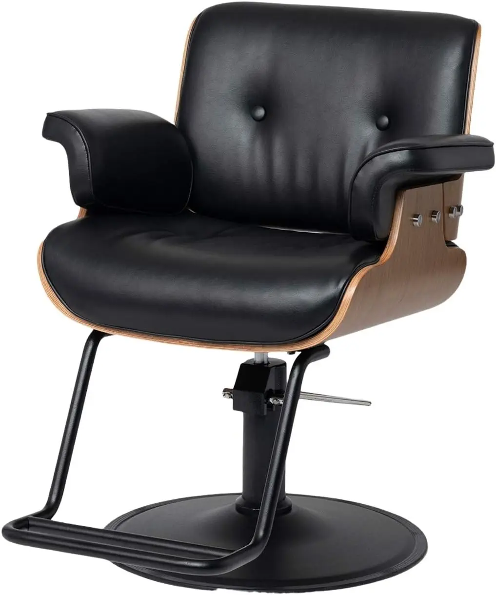 Description Picture 2 of itemKeaton Styling Chair for Professional Salons and Barbers-Modern Hair Stylist Chair with Inclined Seat Back–Black Vinyl