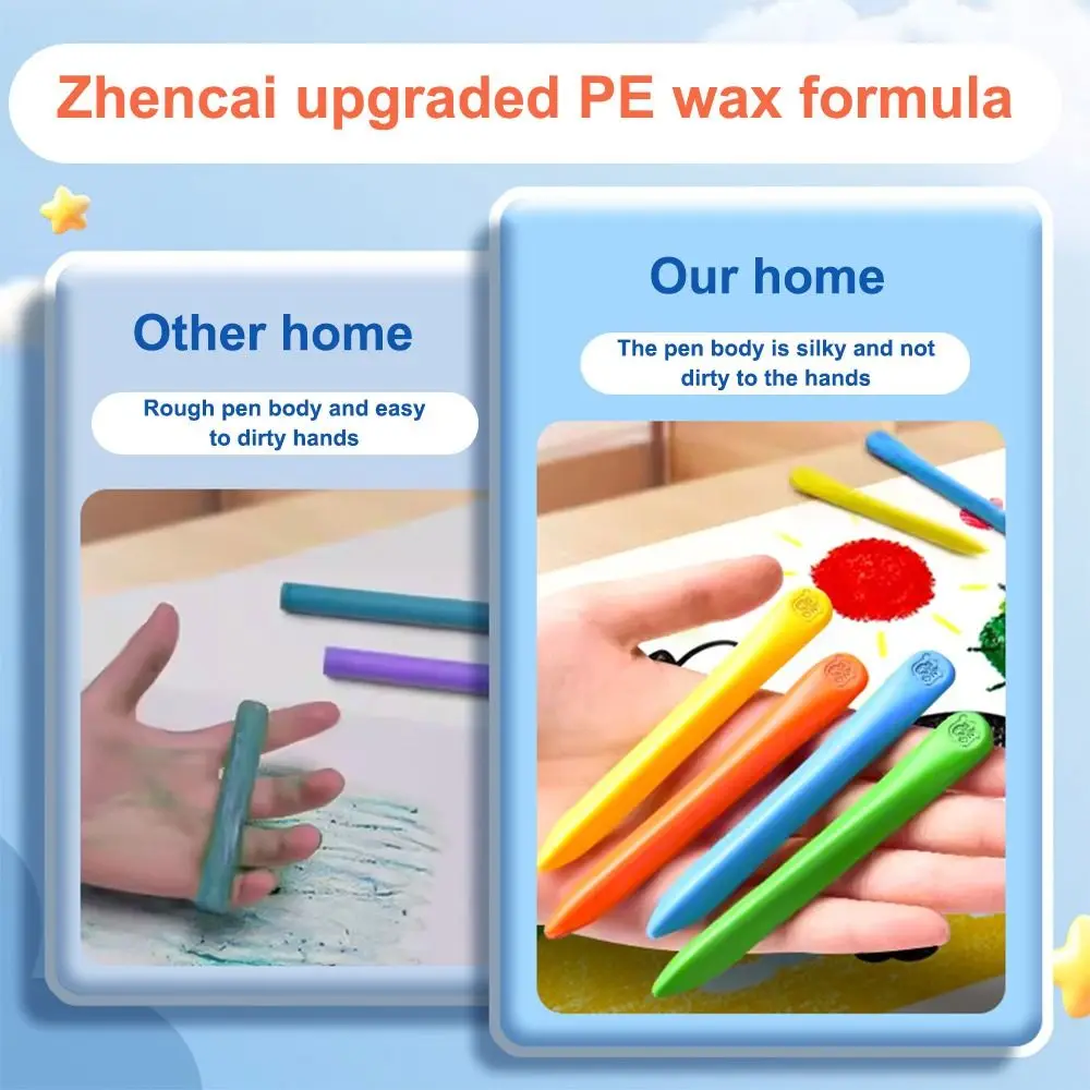 12/24/36/48Colors Children Not Dirty Hands Plastic Crayon Set Creative Painting Tools Washable Erasable Baby Oil Painting Stick oil pastels colored crayons oil painting sticks children painting supplies