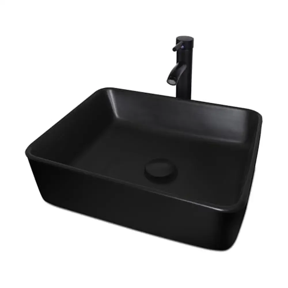 32-Inch Modern Black Bathroom Vanity Set with 4 Drawers and Ceramic Sink Top Easy to Clean and Stylish Includes Faucet Drain