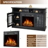 Electric Fireplace TV Stand, TV Console for TVs with 18 Inch Fireplace up to 55 Inch with 2 Open Shelves and Cabinets w/Doors 6