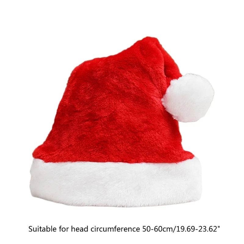 U55D Xmas Hat Santa Hat Xmas Holiday for Adults Unisex Velvet Comfort Hats Classical Multi for New Year Holiday Party