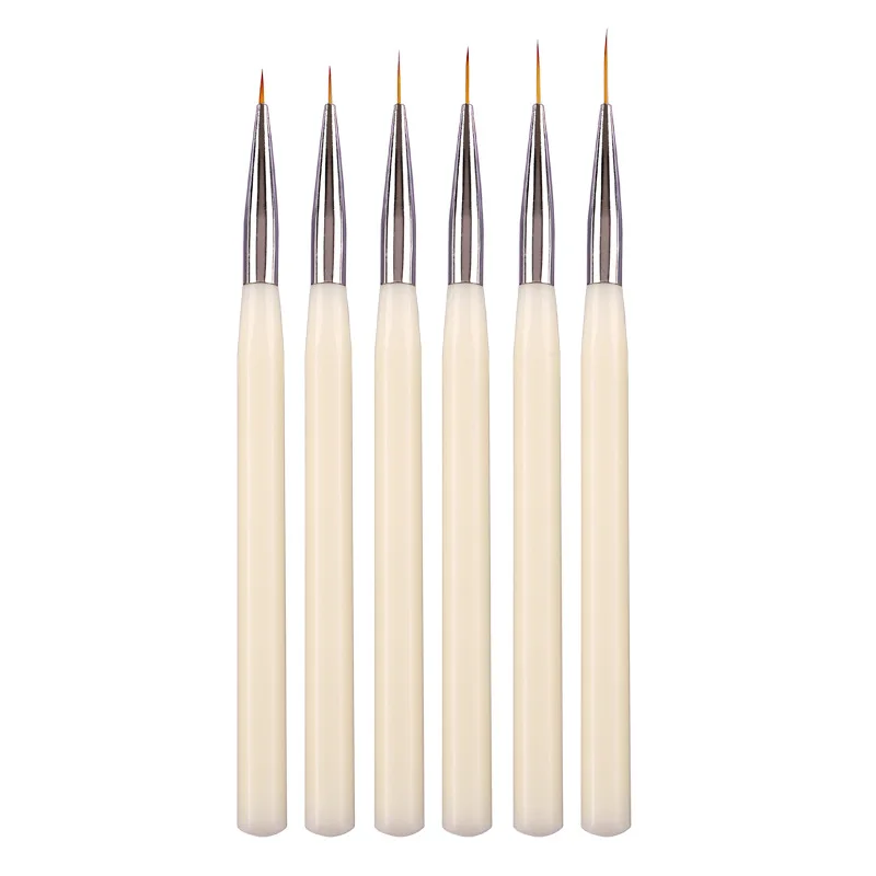 New Nail Line Brush Set Acrylic Six Packs of Slender Nails Painting Pen Painting Flower Pen Brush Nail Art Pen for Nail Design 5