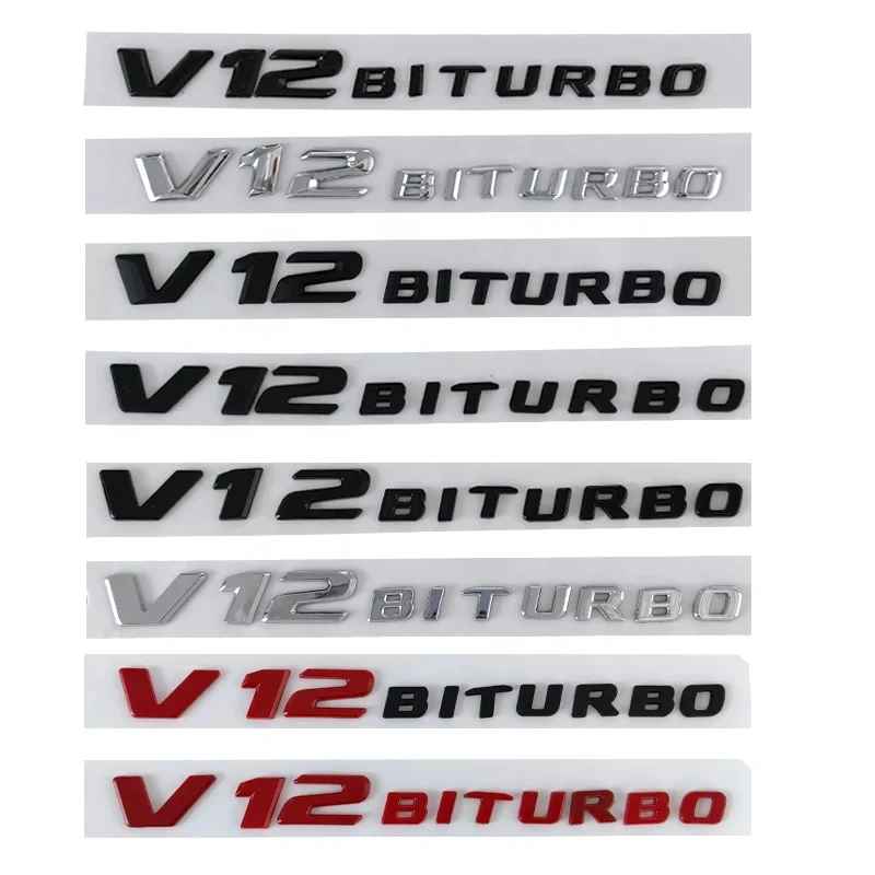 

ABS Black 3d Chrome Car Lettres Fender Emblem V12 BITURBO Mercedes S65 G65 SL65 AMG W222 W221 R230 R231 W463 W464 Accessories