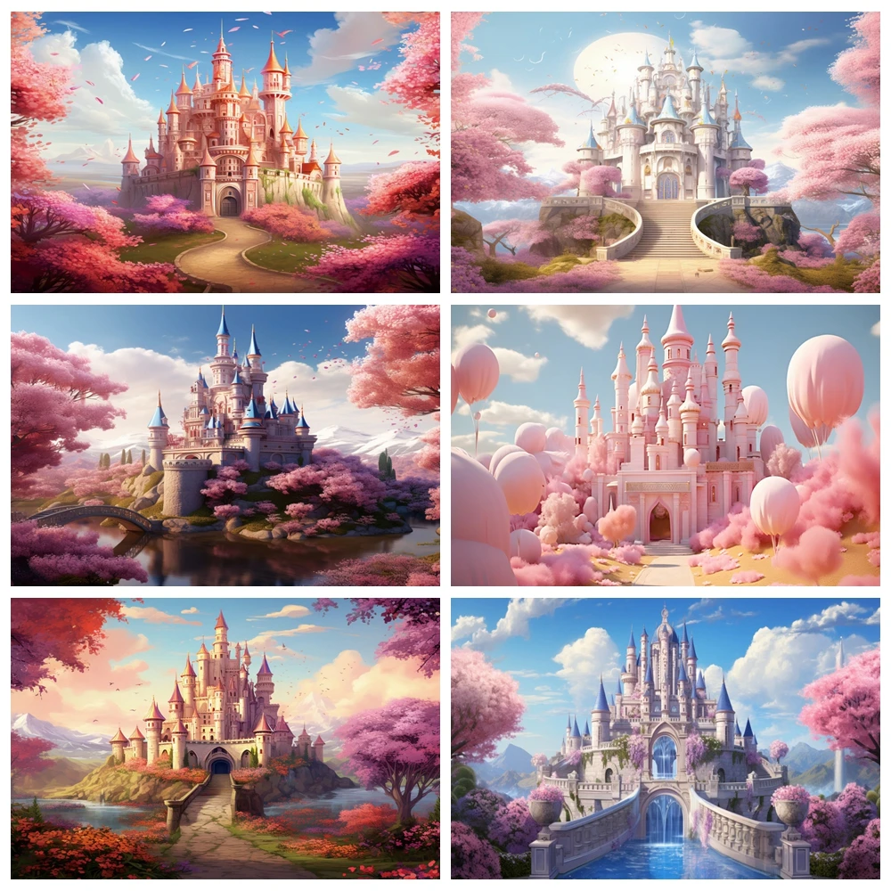 

Dreamy Castle Backdrop Baby Shower Princess Girl Birthday Party Wedding Photo Photography Background Decor Photo Studio Props