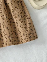 Robe à manches longues pour filles, tenue décontractée en velours côtelé à fleurs fragmentées, col rond, pour enfants de 1 à 6 ans, printemps et automne, 2025 5