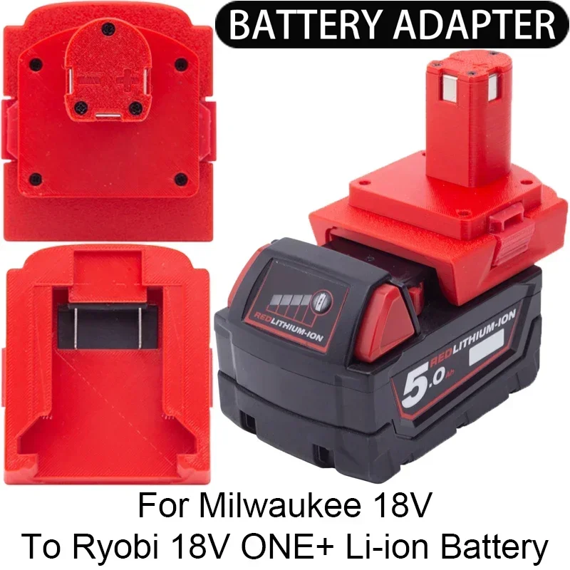 อะแดปเตอร์แบตเตอรี่/ตัวแปลงสําหรับ RYOBI 18V ONE + Li-Ion เครื่องมือ Milwaukee 18V Li-Ion แบตเตอรี่อะแดปเตอร์เครื่องมืออุปกรณ์เสริม 1