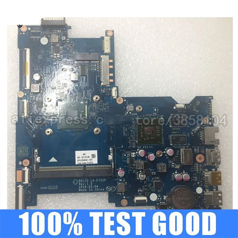 

For HP 250 G5 15-AY Laptop Motherboard With N3710 CPU 2G LA-D702P 854942-001 854942-501 854942-601