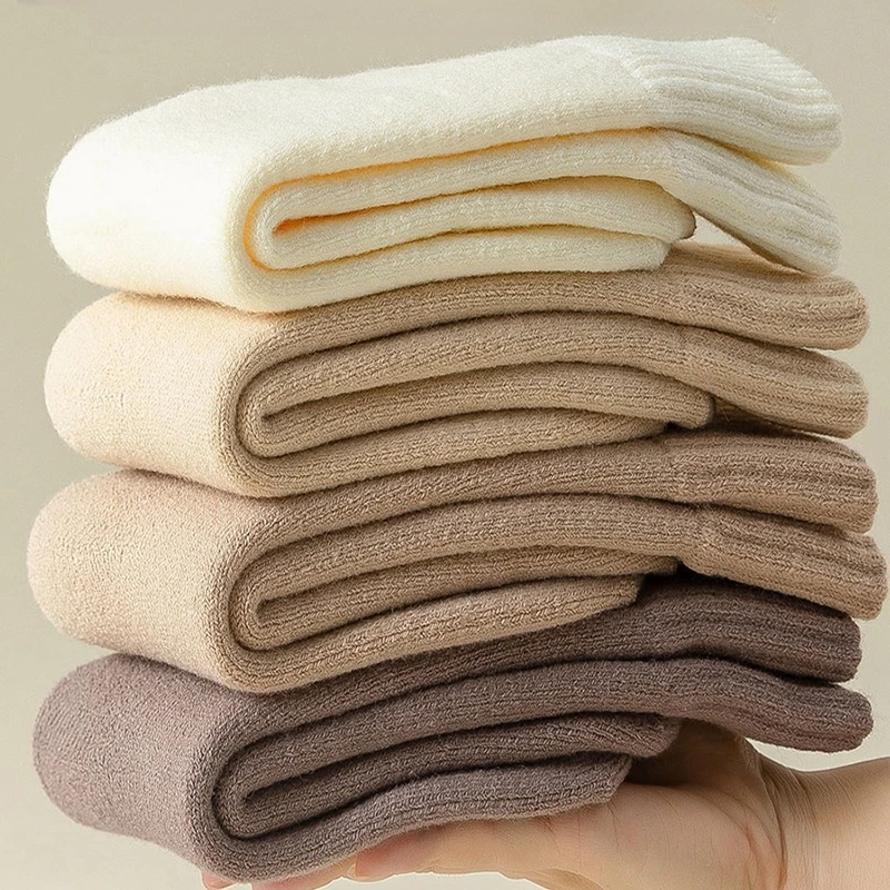 

2024 NEW Winter Warm Women Sock Wool Male Men Socks Super Thicker Solid Socks Merino Wool Sock Against Cold Snow Terry Socks