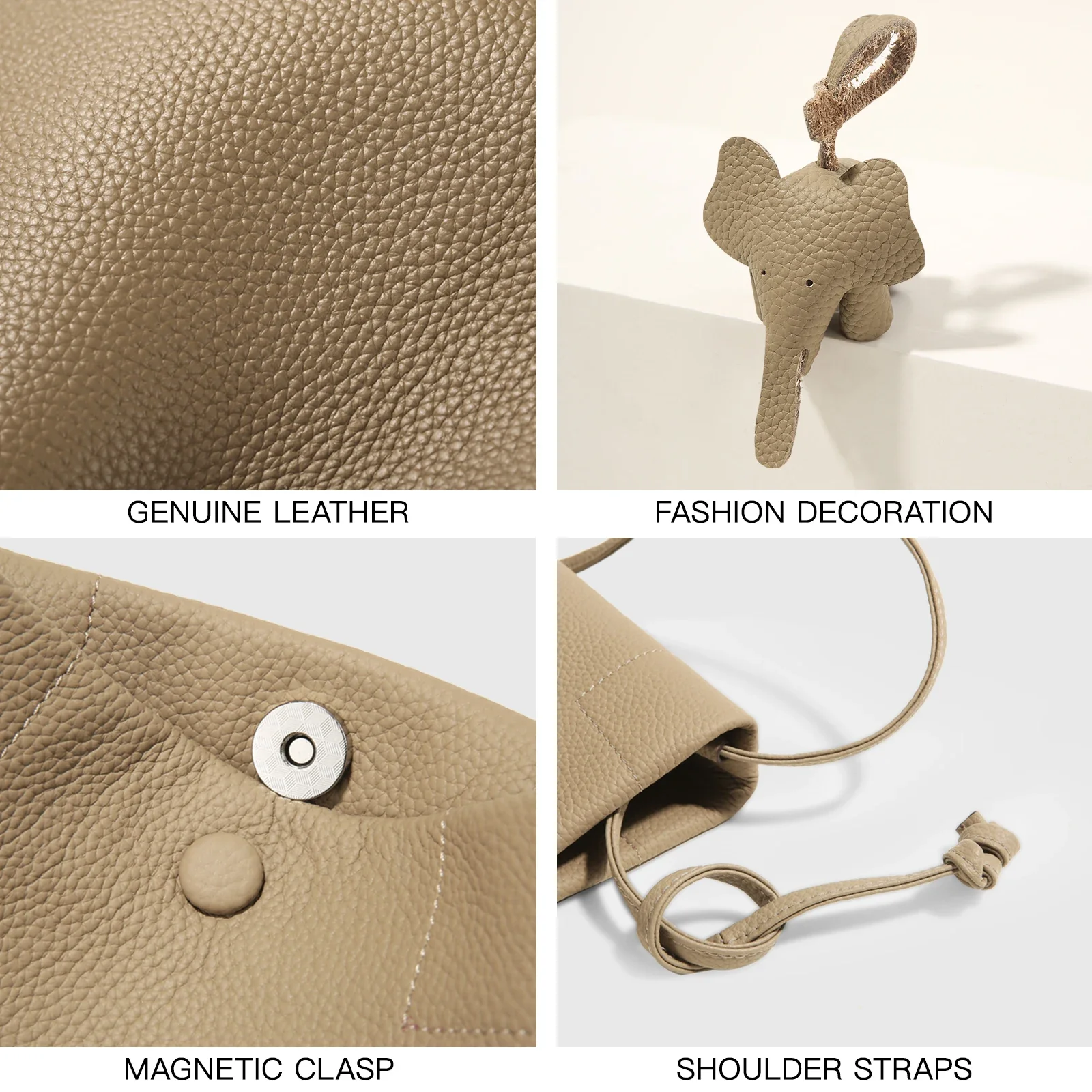TOUTOU Simple Solid Color Shoulder Bag Women's Trendy Phone Bag Casual Braided Strap Purse