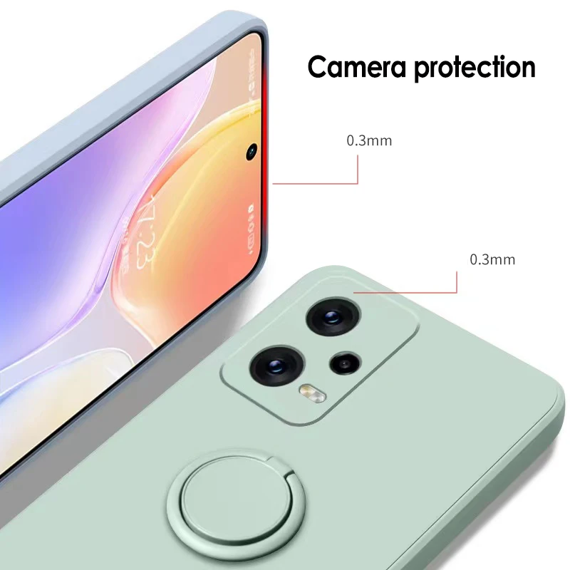 Liquid Silicone Phone Case with Soft Magnetic Ring Holder
