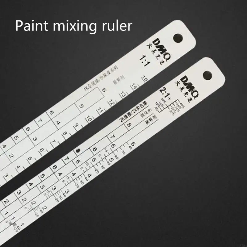57BA Car Paint Scale Varnish Curing Agent Thin Material Ratio Scale Ruler Stainless