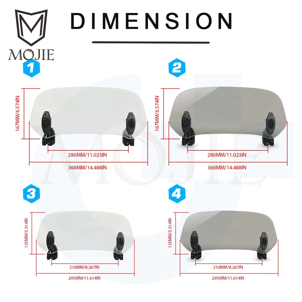 PUBIBD Estensione Parabrezza Moto per Honda VFR 800 X Crossrunner VFR800 800X, Clip-On Regolabile Deflettore Parabrezza Moto Spoiler, Rialzato