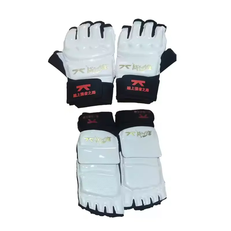 Half Finger Boxing Gloves Karate Muay Thai Training PU Leather Workout Gloves Foot Protector Taekwondo for Adults Kids