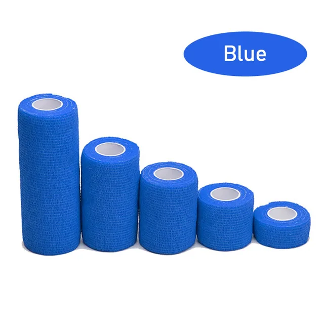 1 Rolls First Aid Self Adherent Cohesive Bandages Sports Tape for Wrist Ankle Sprains & Swelling Width 2.5-15cm Rainbow Colors Blue