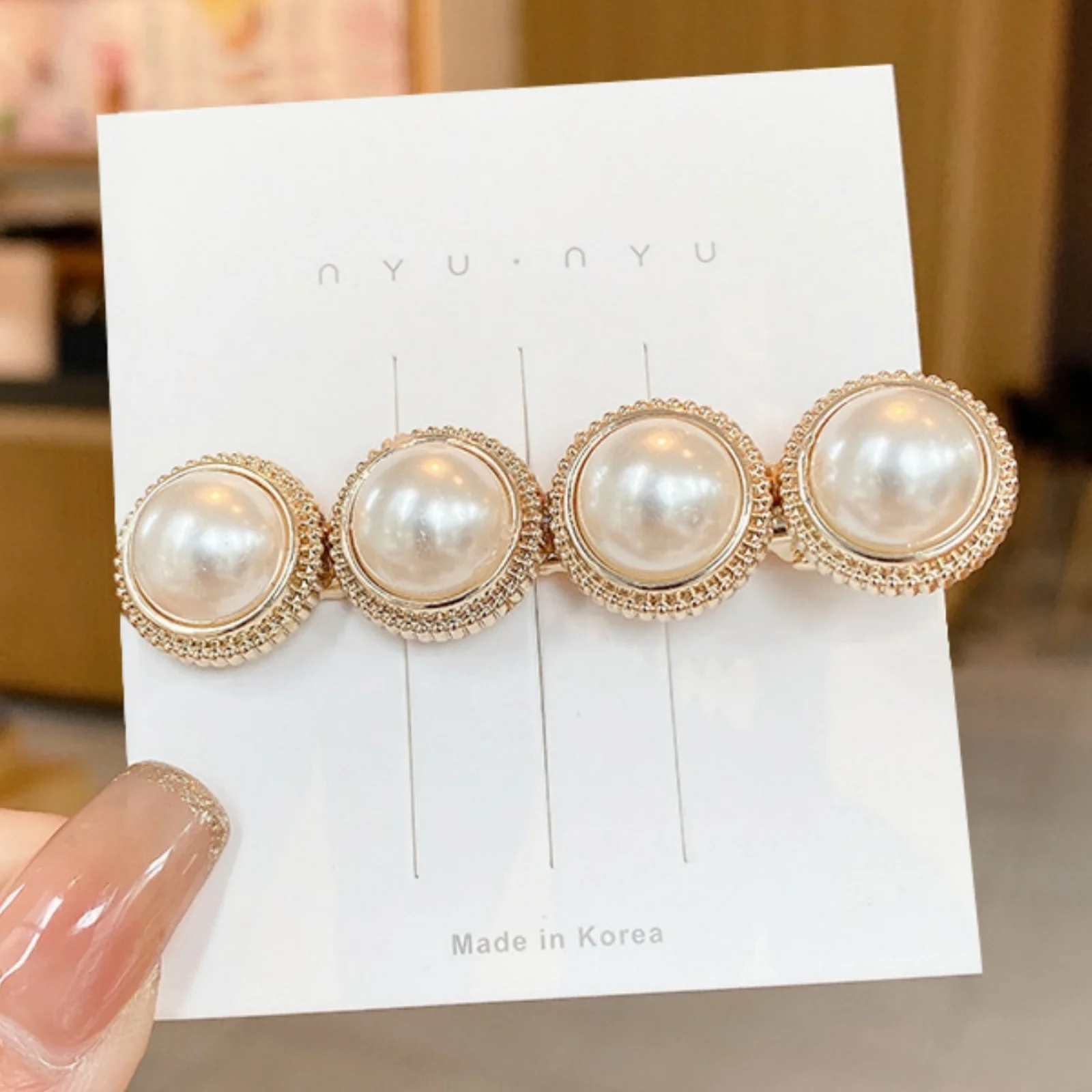 3PCS Pearl Flower Hair Clip, Women's Elegant Gold Hair Accessories, Sparkly Crystal Hairpins, Stylish Daily Party Hair Decor