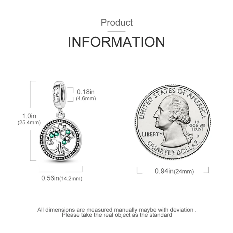 MyGiftHome S925 Silver Bead Charm for DIY Jewelry