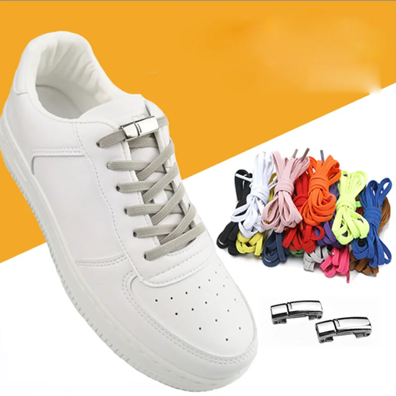 Elastic Laces Sports Colorful Press Lock Shoelaces without ties Flats