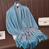 Tassel Blanket Design Thick Pashmina New Winter Warm Shawl Wrap Cashmere Scarf Women Neckerchief Poncho Stoles 2024 1
