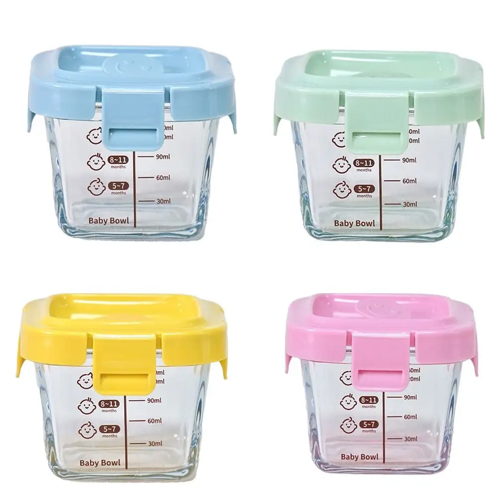 170ml Fashion Glass Food Storage Box Frozen Baby Food Glass Cup Microwave Safe Baby Storage Jar for Little Ones baby food storage containers portable food storage box