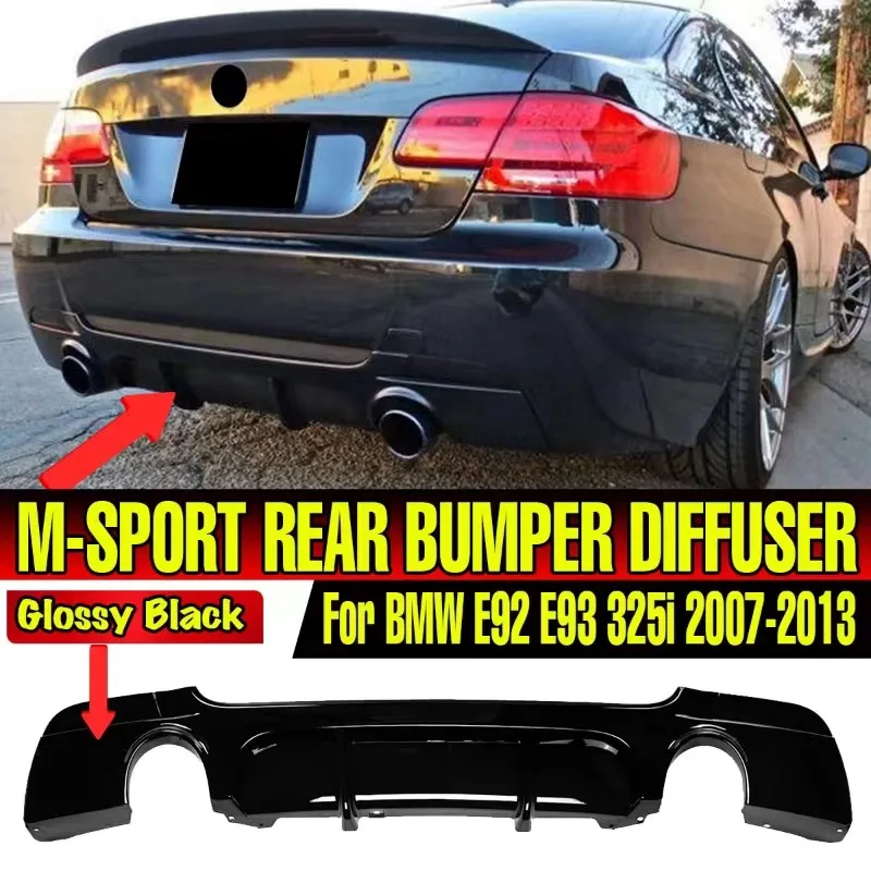 Car-Rear-Bumper-Splitter-Rear-Diffuser-Lip-With-LED-Protector-Deflector ...
