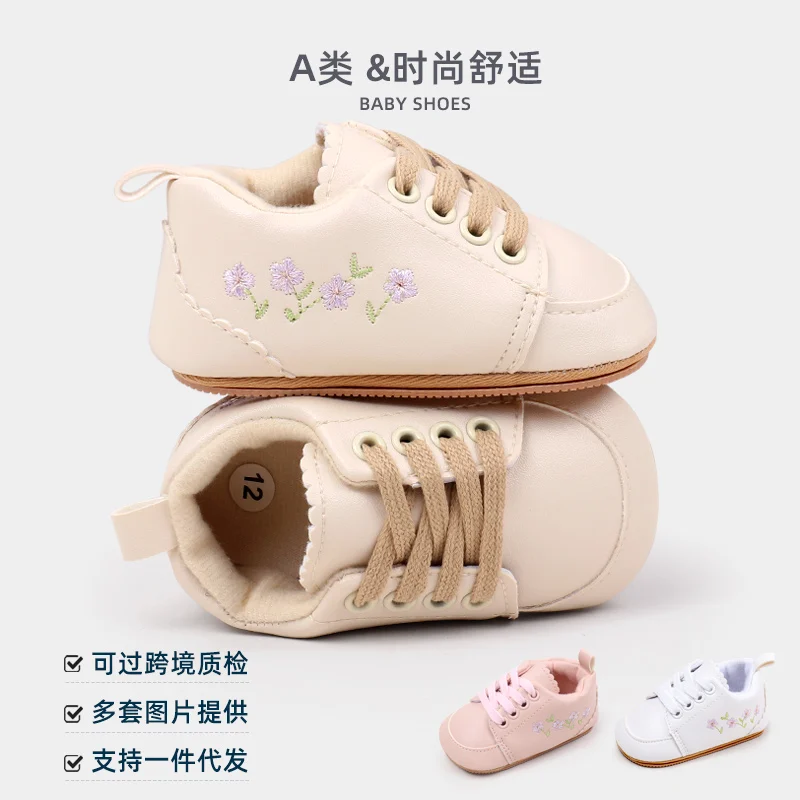 Spring and Autumn Baby Girl and Boy Three Colors Fashion Design Sports Shoes TPR Sole Anti Slip Toddler Cute Baby Shoes BMB4027 3