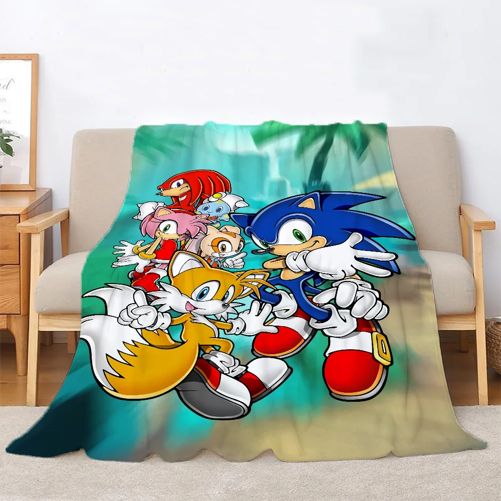 Summer Blanket King Size Sonics Picnic Throw Blanket for Sofa Luxury Fluffy Soft Blankets and Throws Cobija Home and Decoration 2