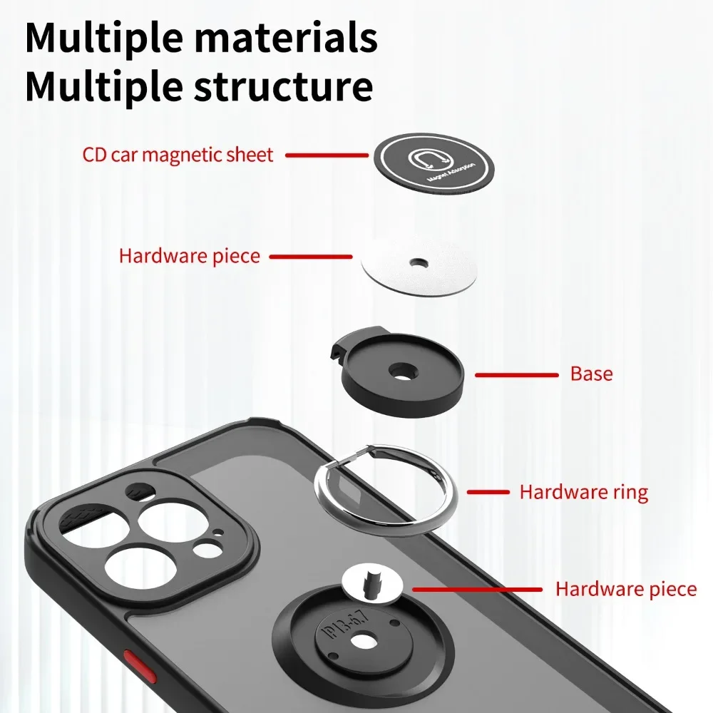 Luxury Camera Lens Protection Case with Ring Stand Holder and Matte Finish