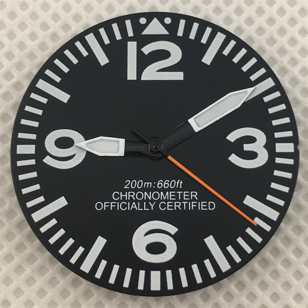 29mm Black and White Full Luminous Dial with Green Luminescence