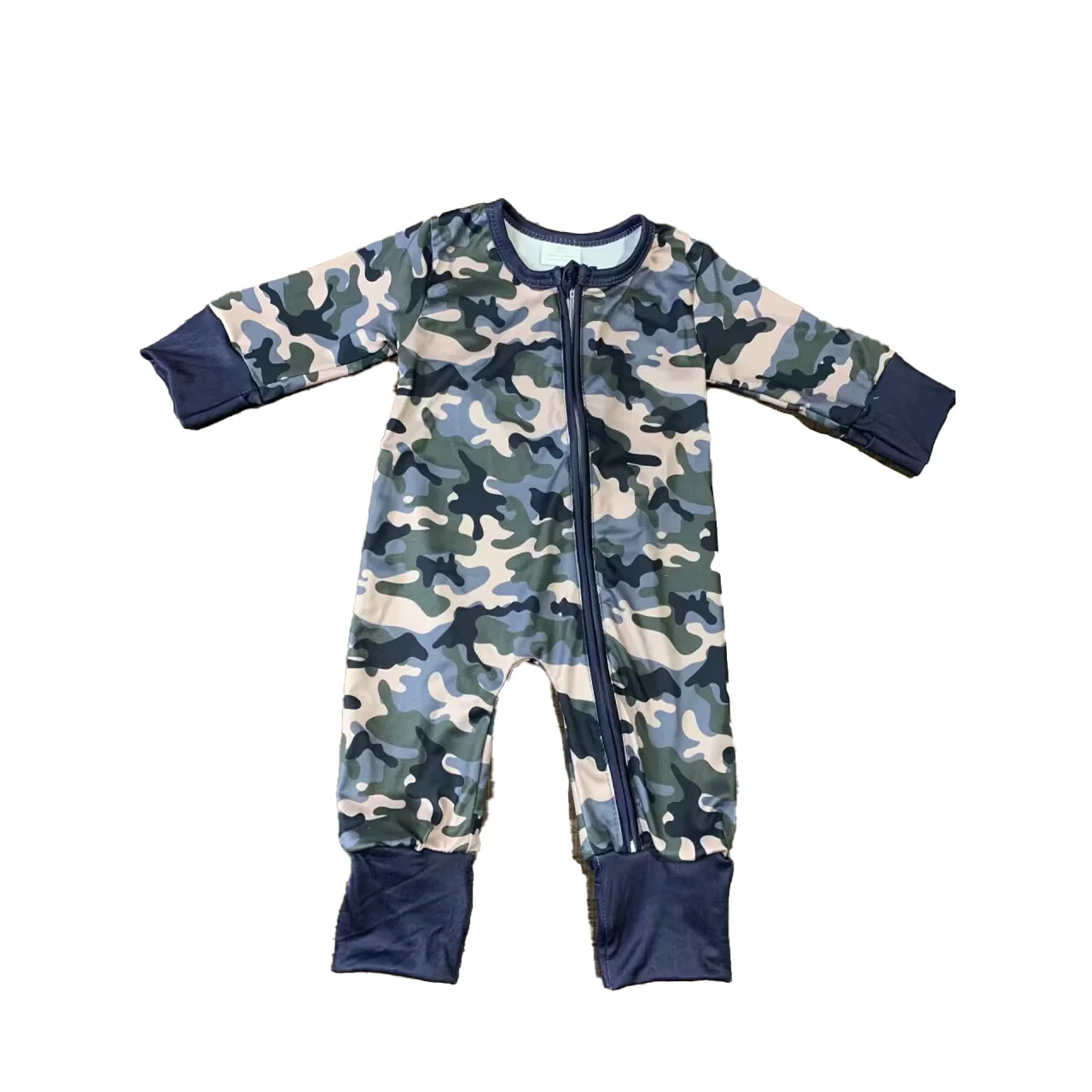 

RTS Camouflage Romper Newborn Jumpsuit Baby Crawling Clothes 2 Zipper Sleepwear Infant Homewear Milk Silk Material