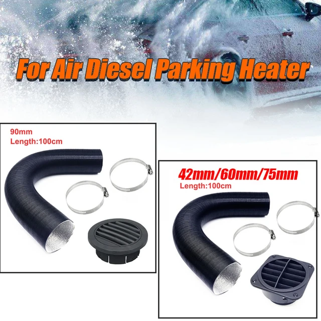 75mm Diesel Heater Duct Hose Pipe Air Vent Outlet Closeable Rotatable Black  