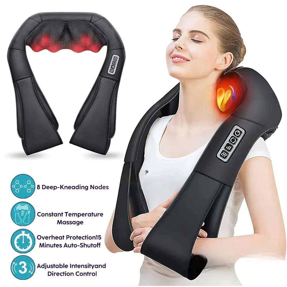 Shiatsu Neck and Shoulder Massager Heated Back Massager U Shape Deep Kneading Electric Massage Pillow For Neck Waist Leg Body 1 Shiatsu Neck and Shoulder Massager Heated Back Massager U Shape Deep Kneading Electric Massage Pillow For Neck Waist Leg Body 1