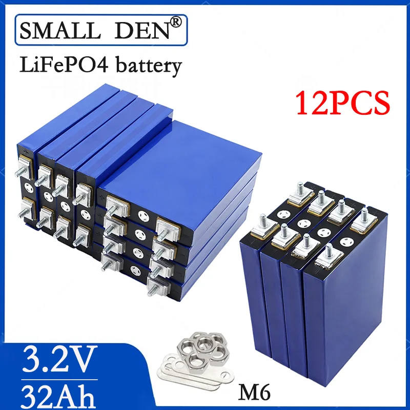 12 Pz 3.2V 32Ah Pacco Batteria Lifepo4 Fosfato 90A Scarica 32000Mah Moto Auto Motore Batterie Modifica Stud