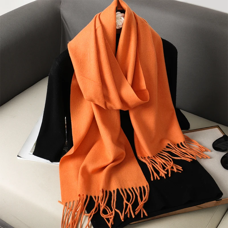 63 farben Solide Frauen Winter Schal Warme Chunky Kaschmir Schal Outdoor Luxus Quasten Pashmina Bufanda Dame Wrap Winddicht Schals – Detail 26