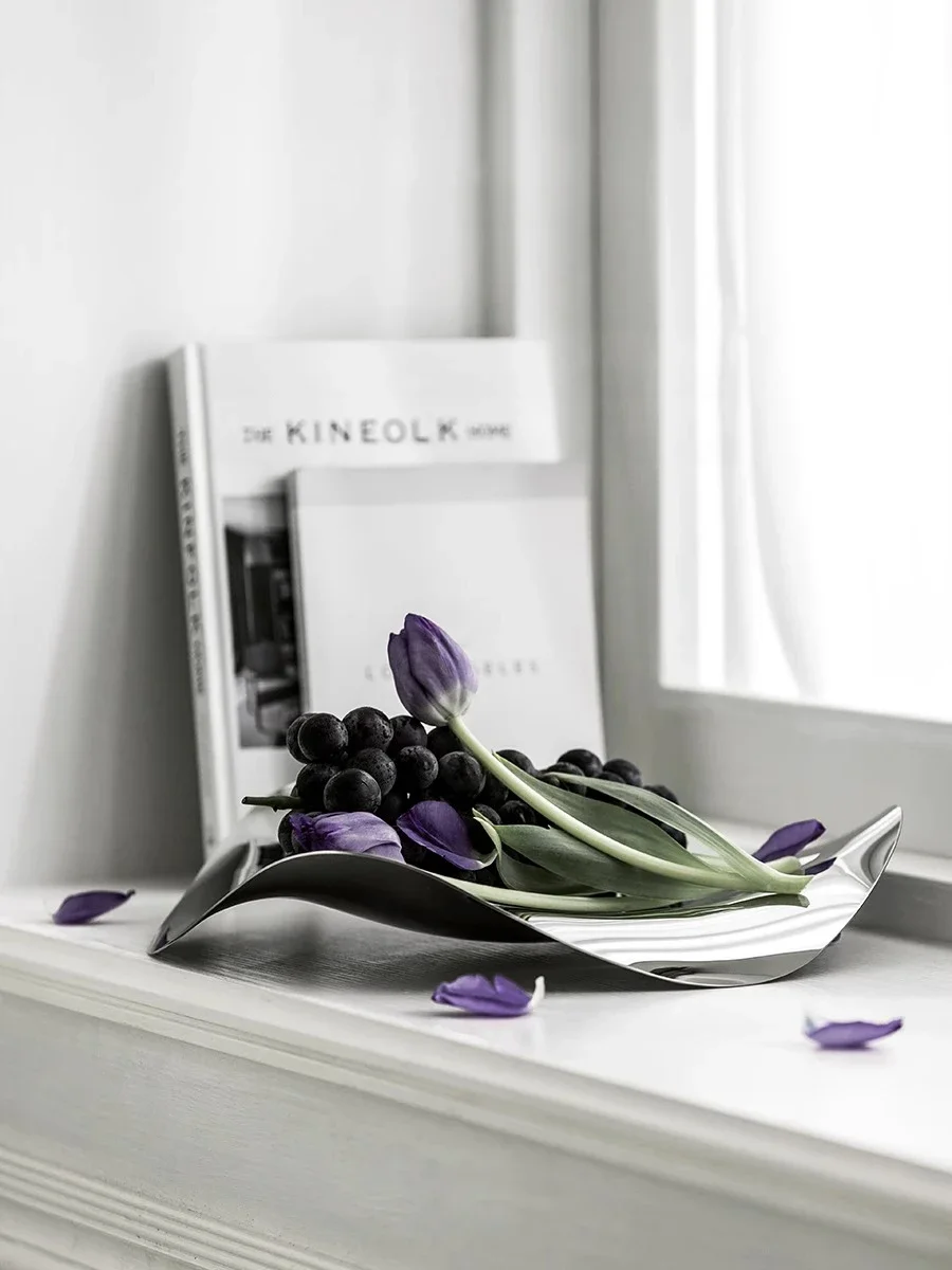 Stainless Steel Dish Serving Bowl Decorative Tray for Fruit Dessert Snack Home Décor Table Decoration Scandinavian Style Gifts 5