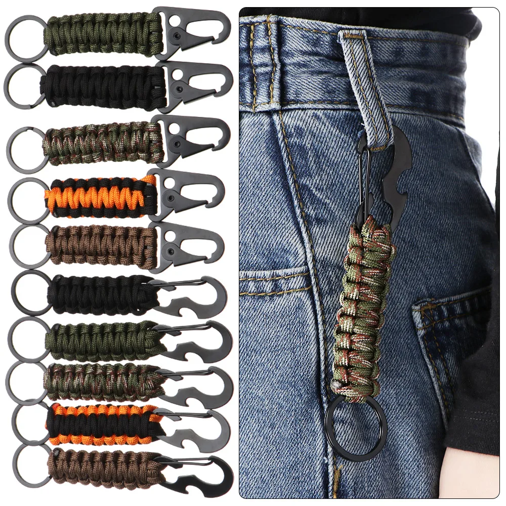 

Outdoor Camping Keychain Tactical Gear Clip Belt Keychain Webbing Glove Rope Holder Military Hook Nylon Webbing