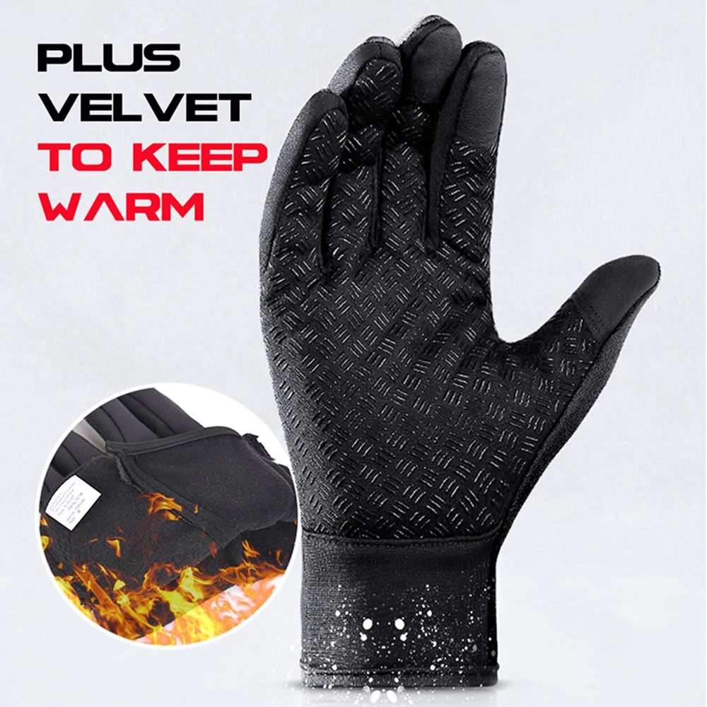 Hiking Gloves Full Finger Windproof Anti-slip Waterproof Climbing Mount Bicycle Touch Screen Men Hiking Climbing Glove