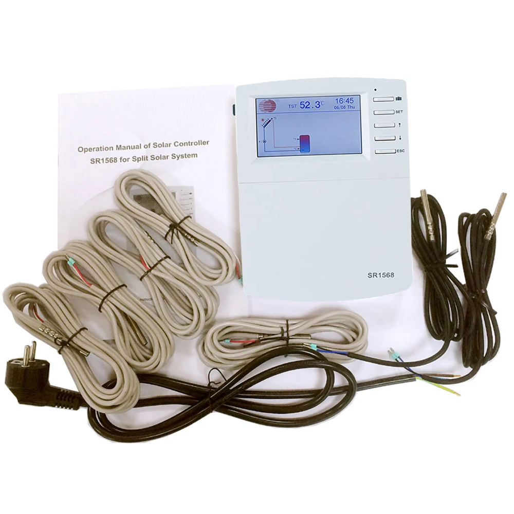 New SR1568 Solar Water Heater Controller with TFT display,RS485communication,23system application Data saved on the TF card