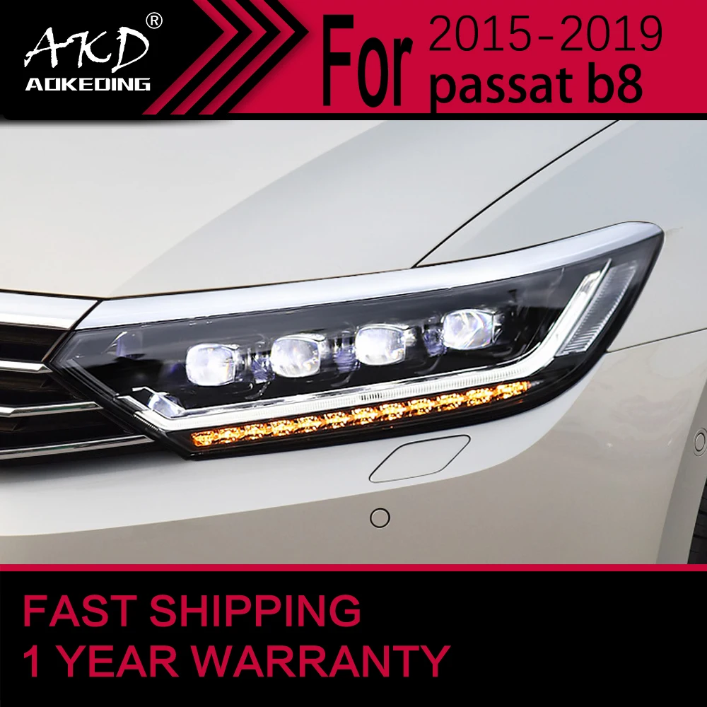 Hid Projector Headlightvw Passat B8 Led Headlights 2015-2019 - Drl  Bi-xenon Projector Lens