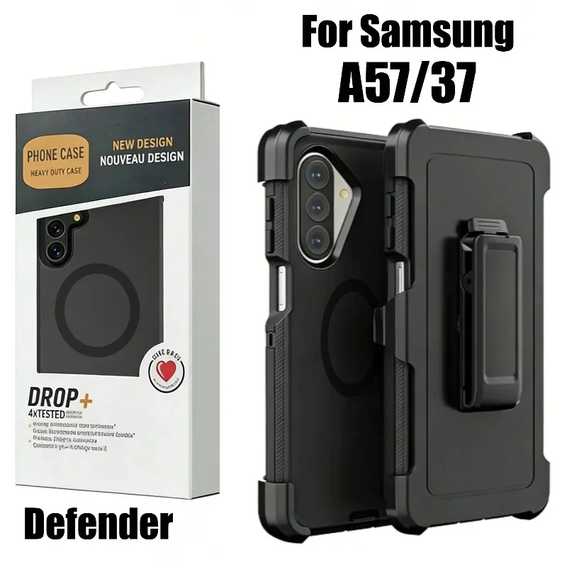 3IN1 Rugged Shockproof Defender Case with Rotatable Belt Clip and MagSafe Compatibility