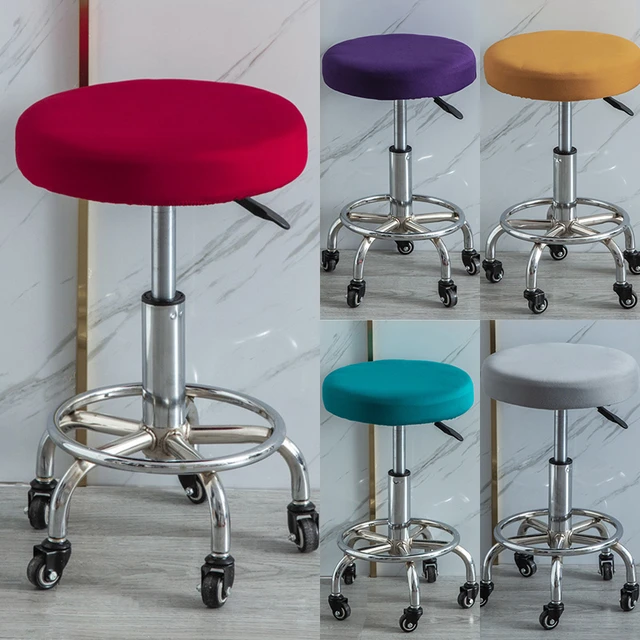 Neue runde elastische Sitzbezüge Stuhl bezug Spandex Barhocker bezug Home  Stuhl einfache Stretch Stuhl Schon bezug einfarbig Mode - AliExpress