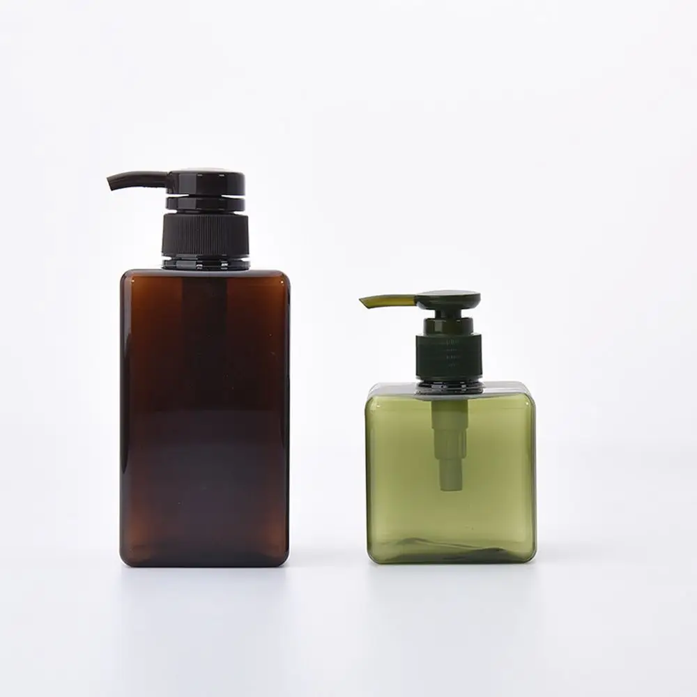 Shampoo Bottles 650ml Square Clear Bottle Liquid Soap Whipped Mousse Shampoo Lotion Shower Gel Pump