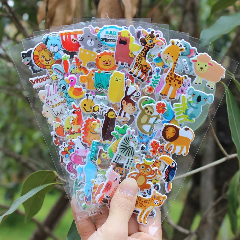 30Pcs Cartoon 3D Stickers for Kids Birthday Party Favors Baby Shower Boy Girl Sticker Toys Pinata Goodie Bag Giveaway Gift kids stickers