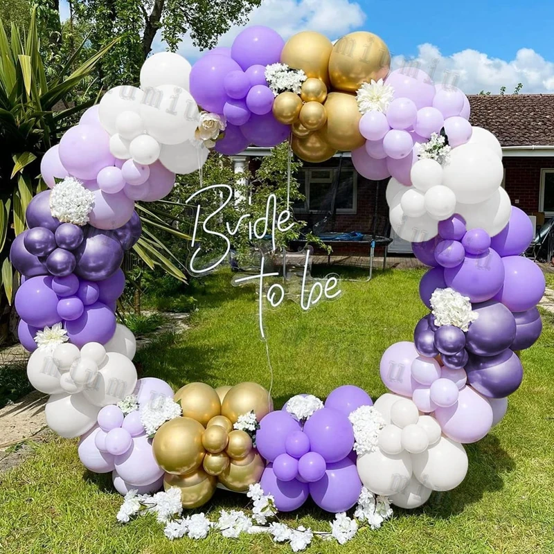 

Macaron Metal Purple Balloons Garland Arch Happy Birthday Party Decor Kids Adult Wedding Confetti Latex Ballon Chain Baby Shower