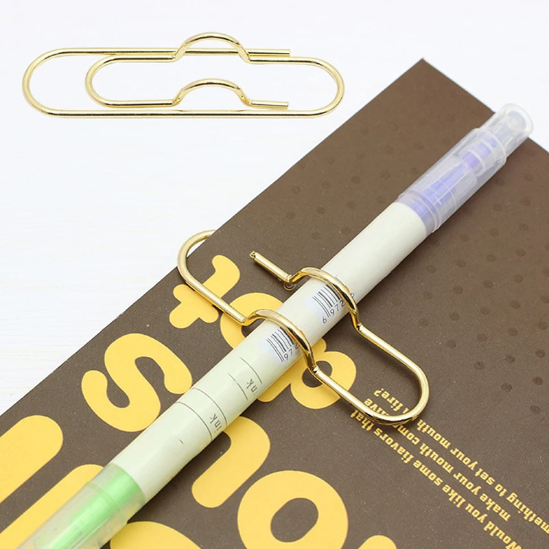 Paper Clips Metal Pen Holder Clip School Bookmarks Photo Memo Ticket Clip Stationery Office School Supplies 2Pcs