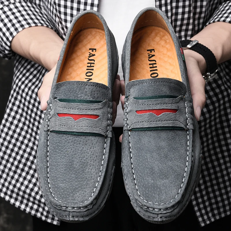 MPS1027 Genuine suede leather Men Loafers Driving Shoes