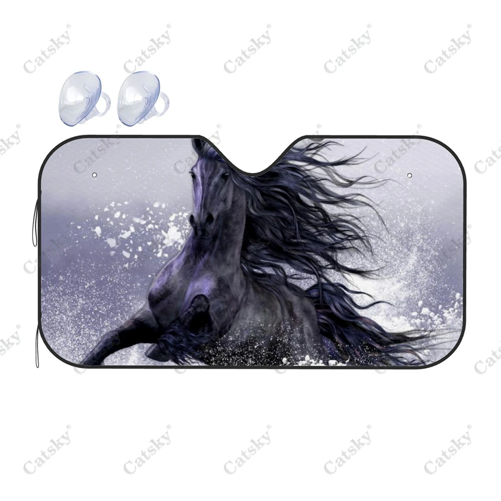 

Animal Winter Running Horse Car Accessories Windshield Sunshade Foldable Sunvisor Protect UV Sunshades Visor Shield for SUV Cool