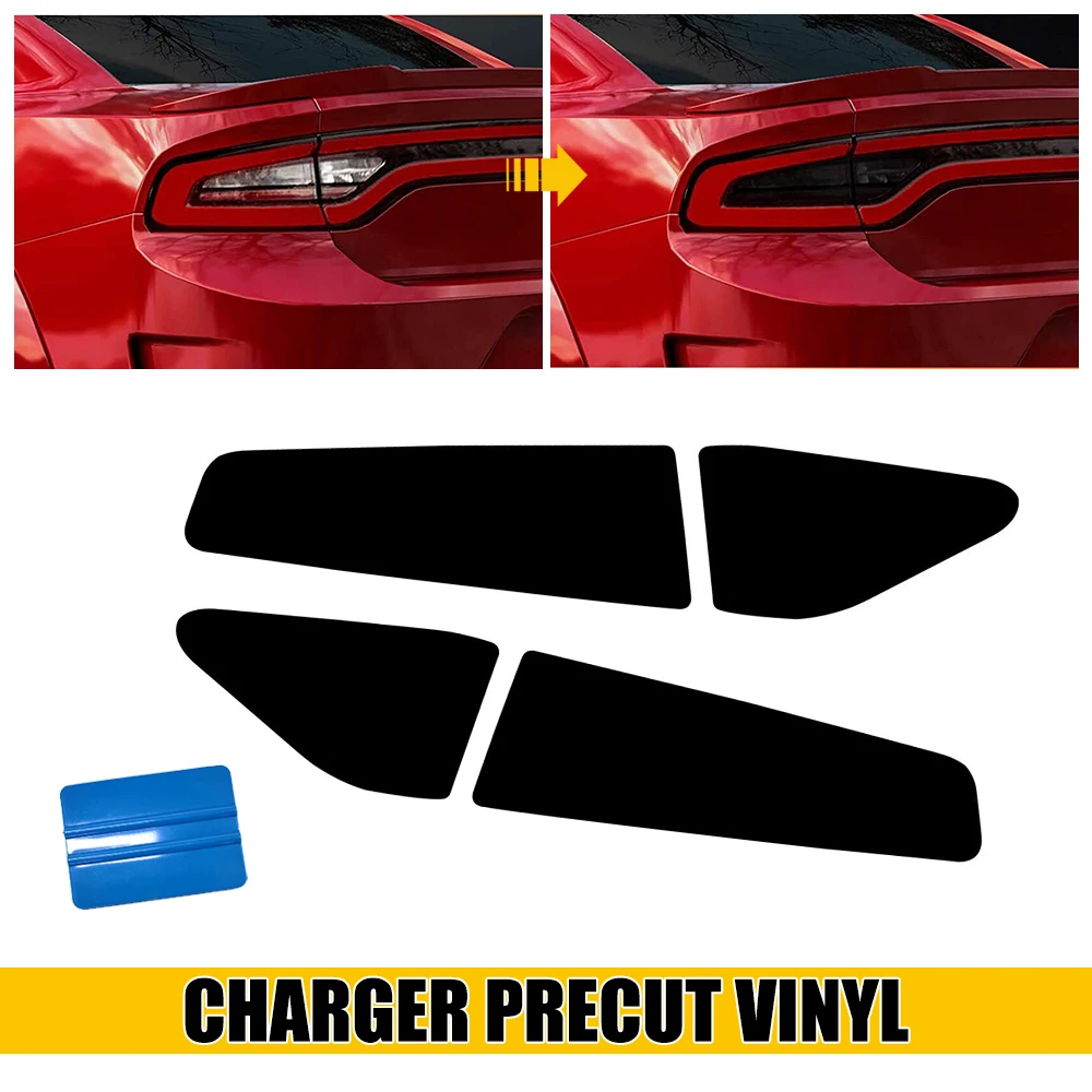 4x Car Tail Light Sticker Films Smoked Vinyl Rear Precut Tint Overlay