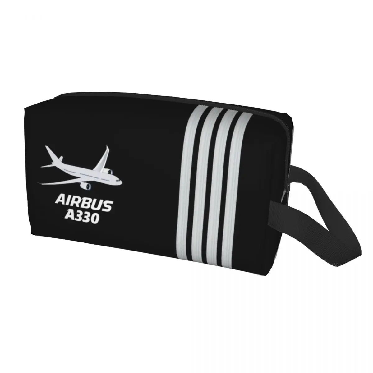 

Airbus A330 Captain Stripes Toiletry Bag Pilot Aviation Aviator Airplane Makeup Cosmetic Organizer Ladies Storage Dopp Kit Case