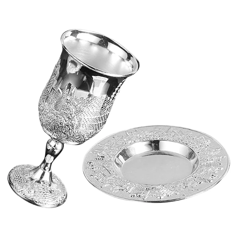 

Jewish Glass Shabbos Cup Passover Shabbat Kiddush The Gift Holiday Silver Plated White Festival