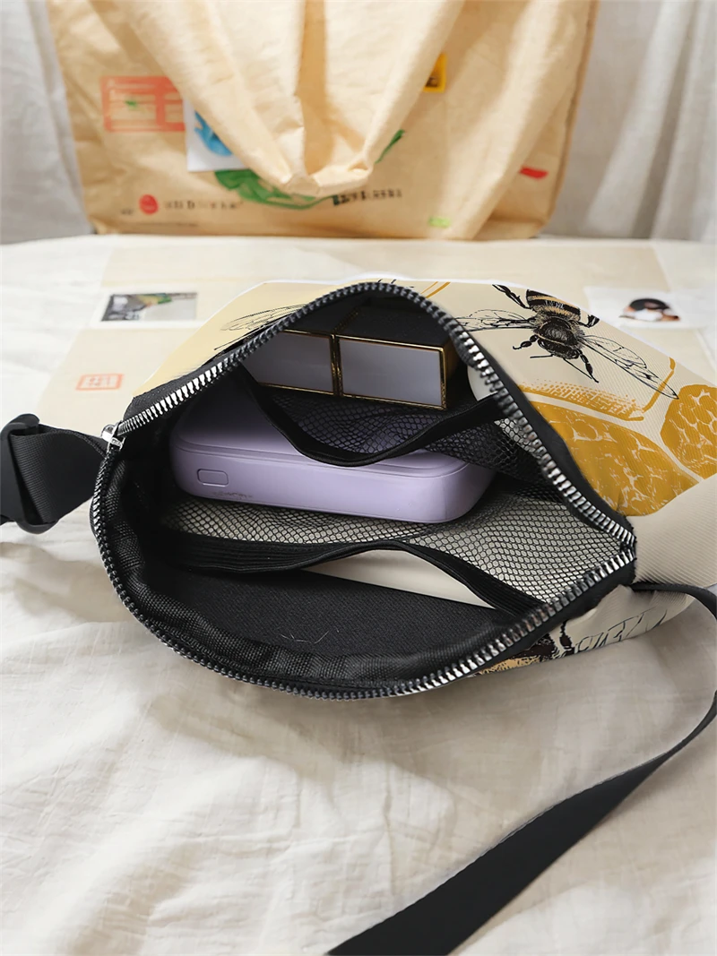 1pc,Bee Era fashion adjustable crossbody bag, neutral sports waist bag, suitable for running